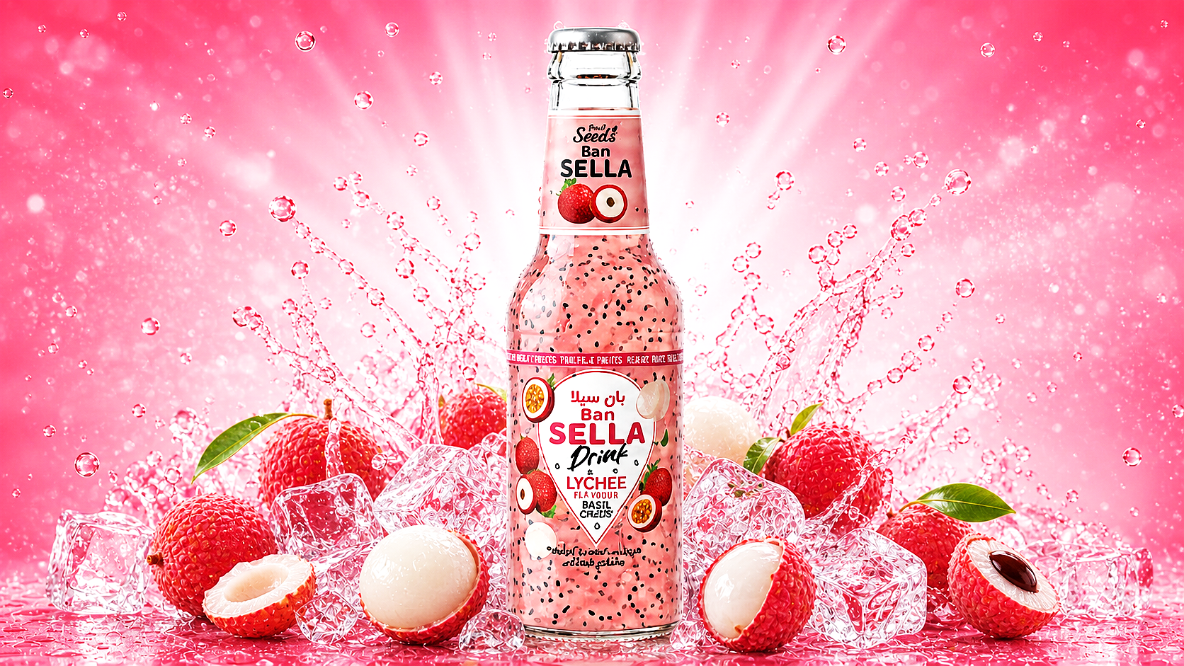 Сок личи със семена от босилек "BAN SELLA" 275 мл. / 12 бр. в стек - 12,12 €
