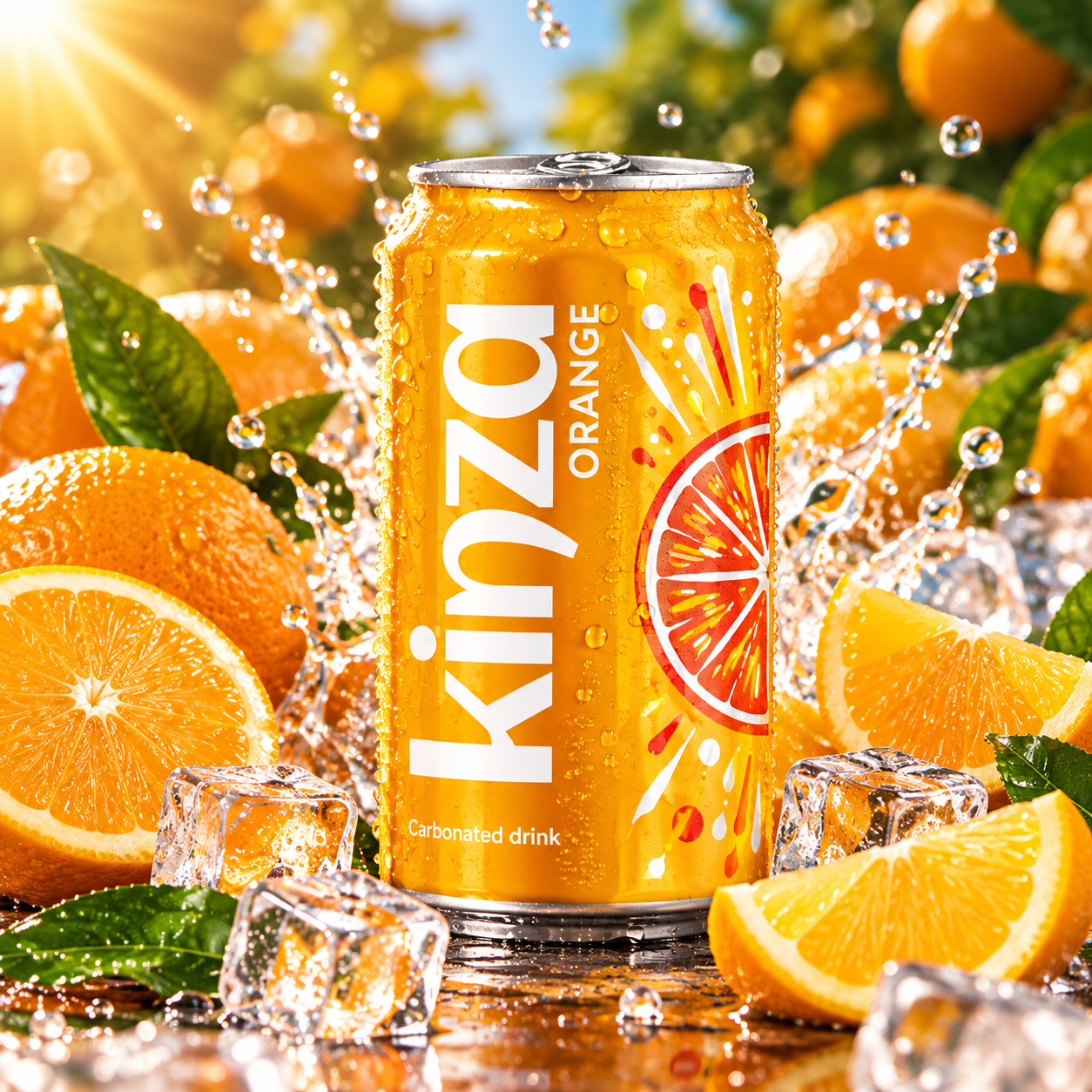 Газирана напитка "KINZA" портокал - 360 мл.( 24 бр. в стек - 12,72 € )