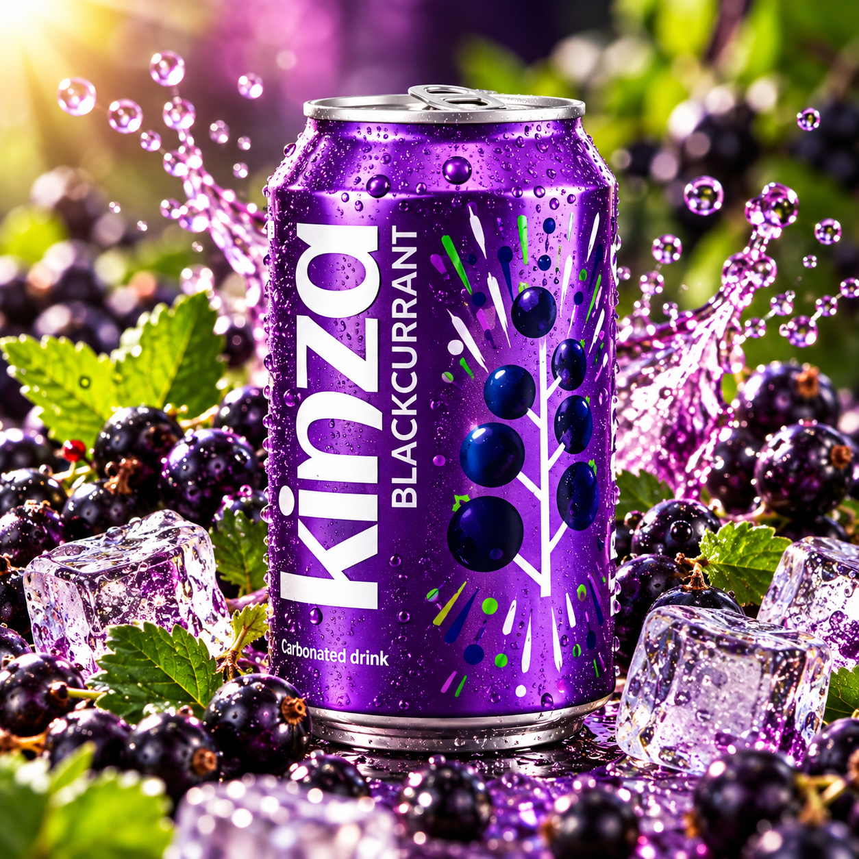 Газирана напитка "KINZA" касис - 360 мл.( 24 бр. в стек - 12,72 € )